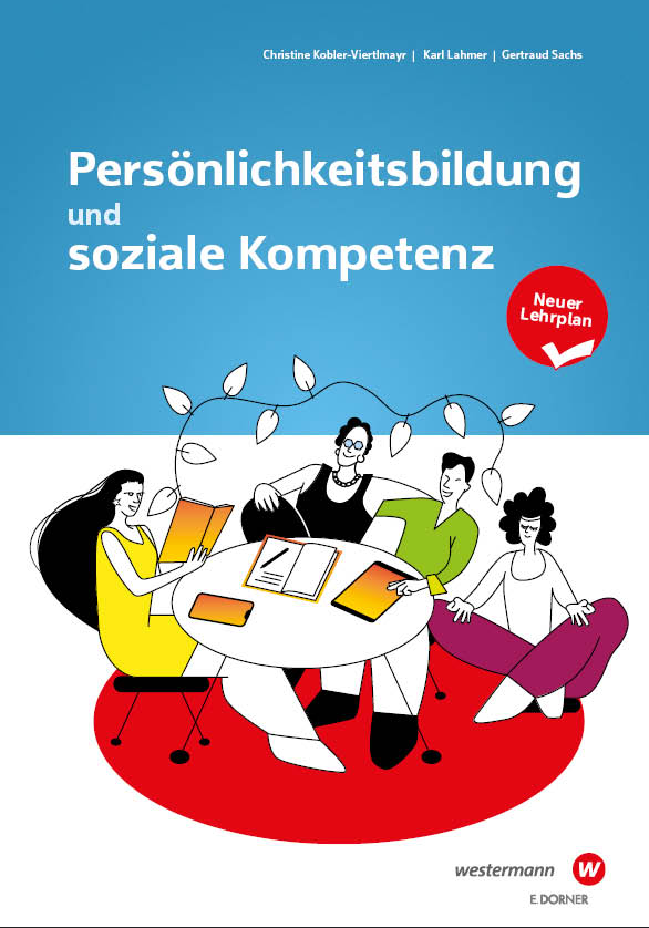 Buchcover vom Schulbuch Persönlichkeitsbildung, soziale Kompetenz mit rotem Kreislogo und Inschrift neuer Lehrplan