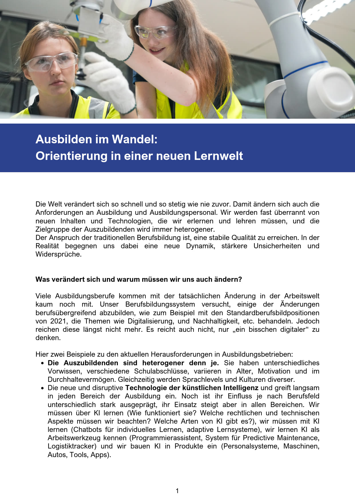 Download Blogbeitrag "Ausbilden im Wandel: Orientierung in einer neuen Lernwelt"