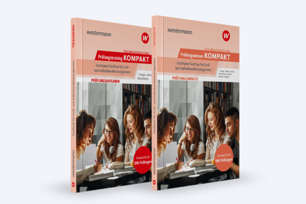 Produktcover zu Pruefungswissen-und-Pruefungstraining-KOMPAKT-Kauffrau-Kaufmann-fuer-Grosz-und-Auszenhandelsmanagement-Pruefungsvorbereitung-zur-gestreckten-Abschlusspruefung-Teil-1-und-Teil-2