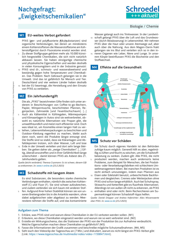 Nachgefragt: "Ewigkeitschemikalien" - - Biologie / Chemie Ab Klasse 8 ...