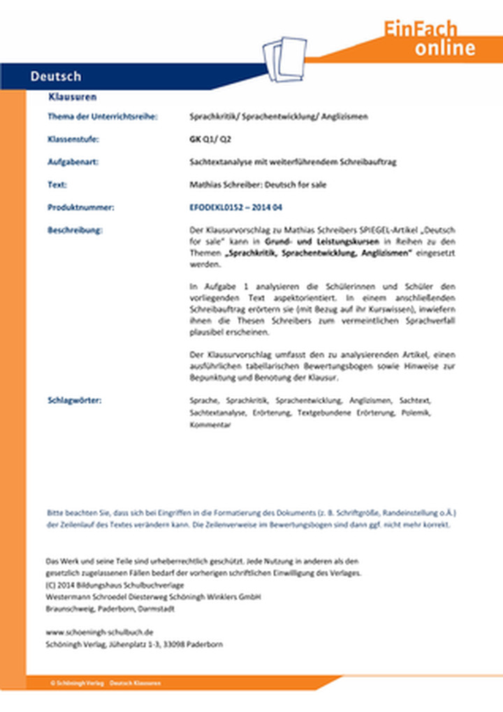 Sprachkritik/ Sprachentwicklung/ Anglizismen Mathias Schreiber