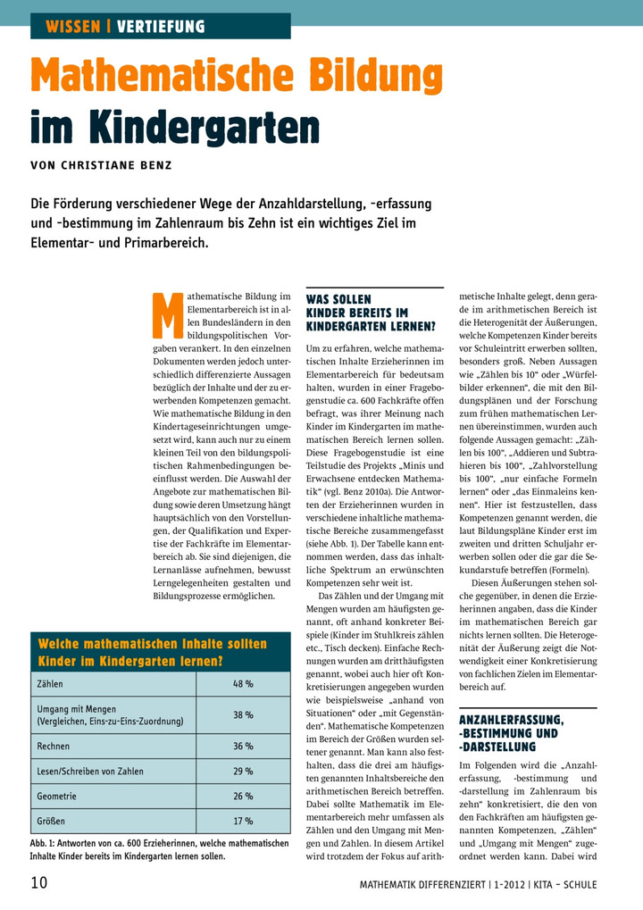 Mathematische Bildung im Kindergarten: Verlage der Westermann Gruppe