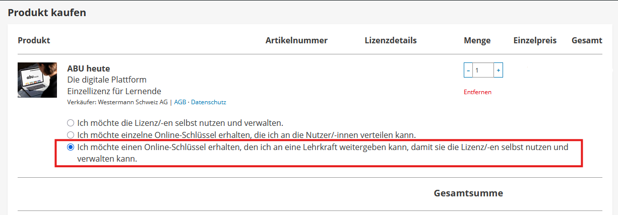 Lizenzkauf neu
