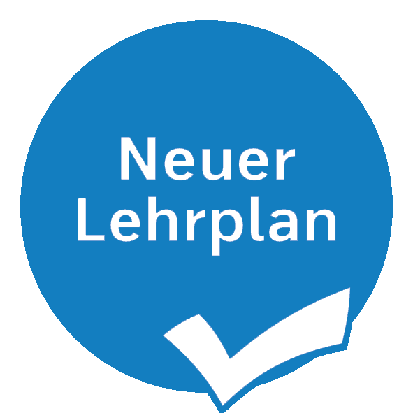 Logo für den neuen Lehrplan in blau