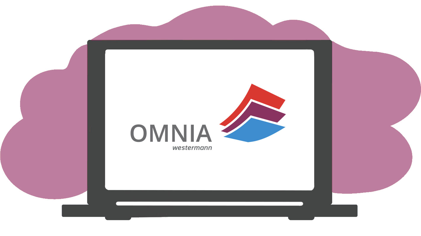 Laptop mit Logo OMNIA