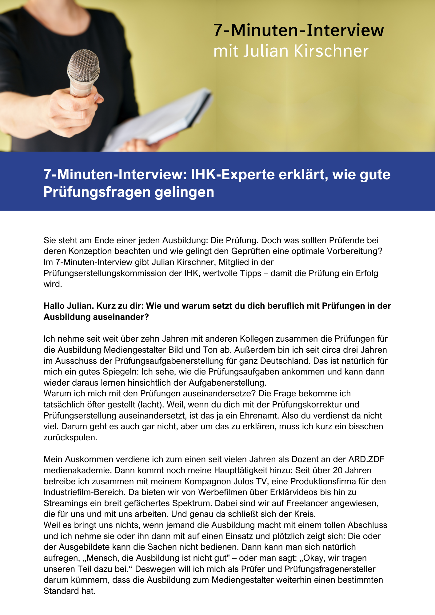 Download Blogbeitrag "7-Minuten-Interview: IHK-Experte erklärt, wie gute Prüfungsfragen gelingen''