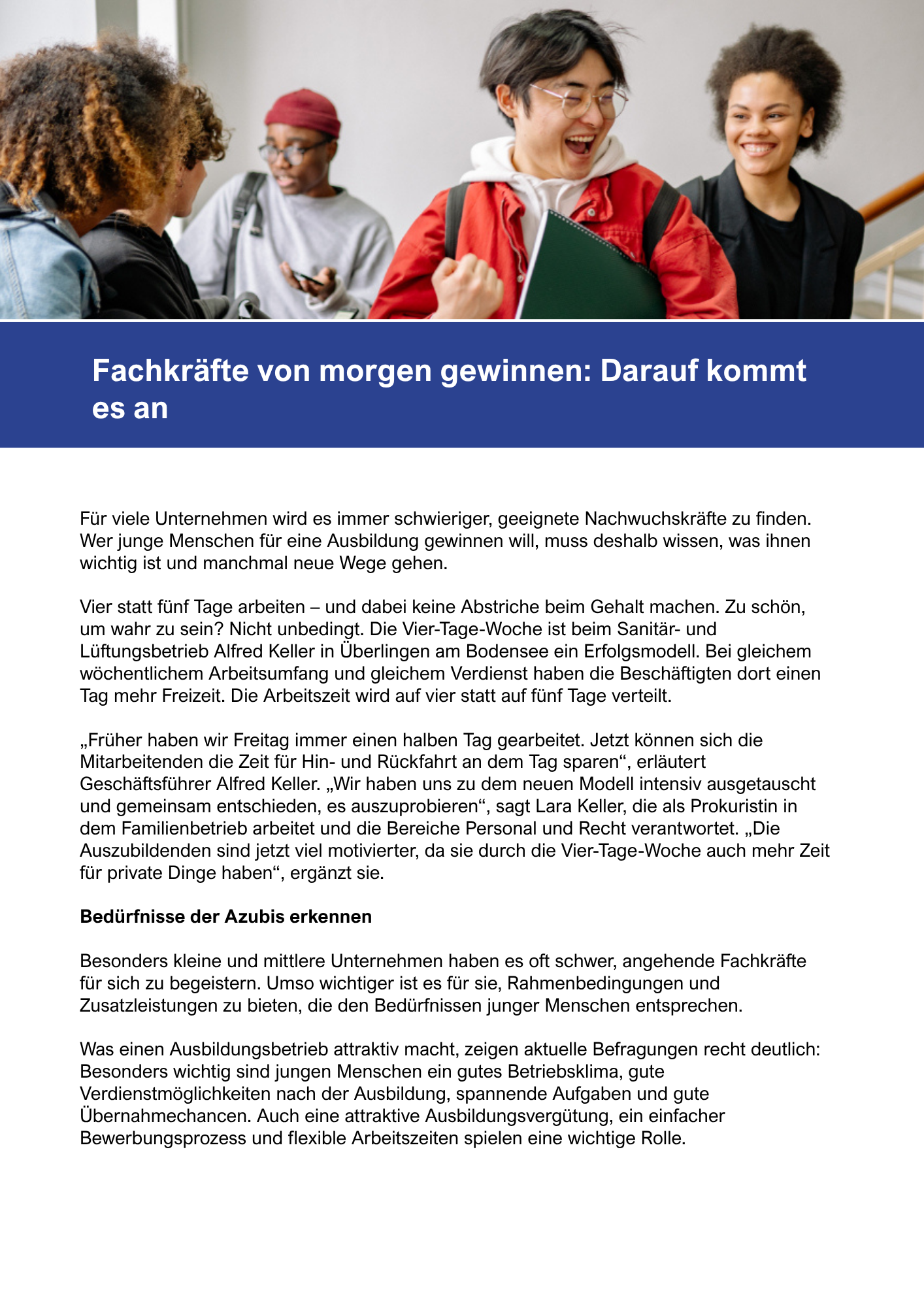 Download Blogbeitrag "Fachkräfte von morgen gewinnen: Darauf kommt es an''