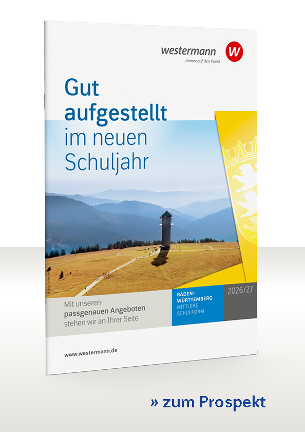Das Cover vom neuen Prospekt für die Schulbücher für Baden-Württemberg ist zu sehen.