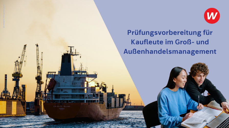 Banner Prüfungsvorbereitung für die Ausbildung im Groß‑ und Außenhandel