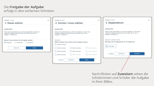 Screenshot Zuweisung von Aufgaben