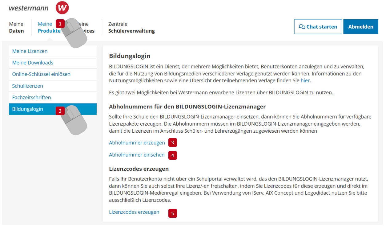 Screenshot BILDUNGSLOGIN