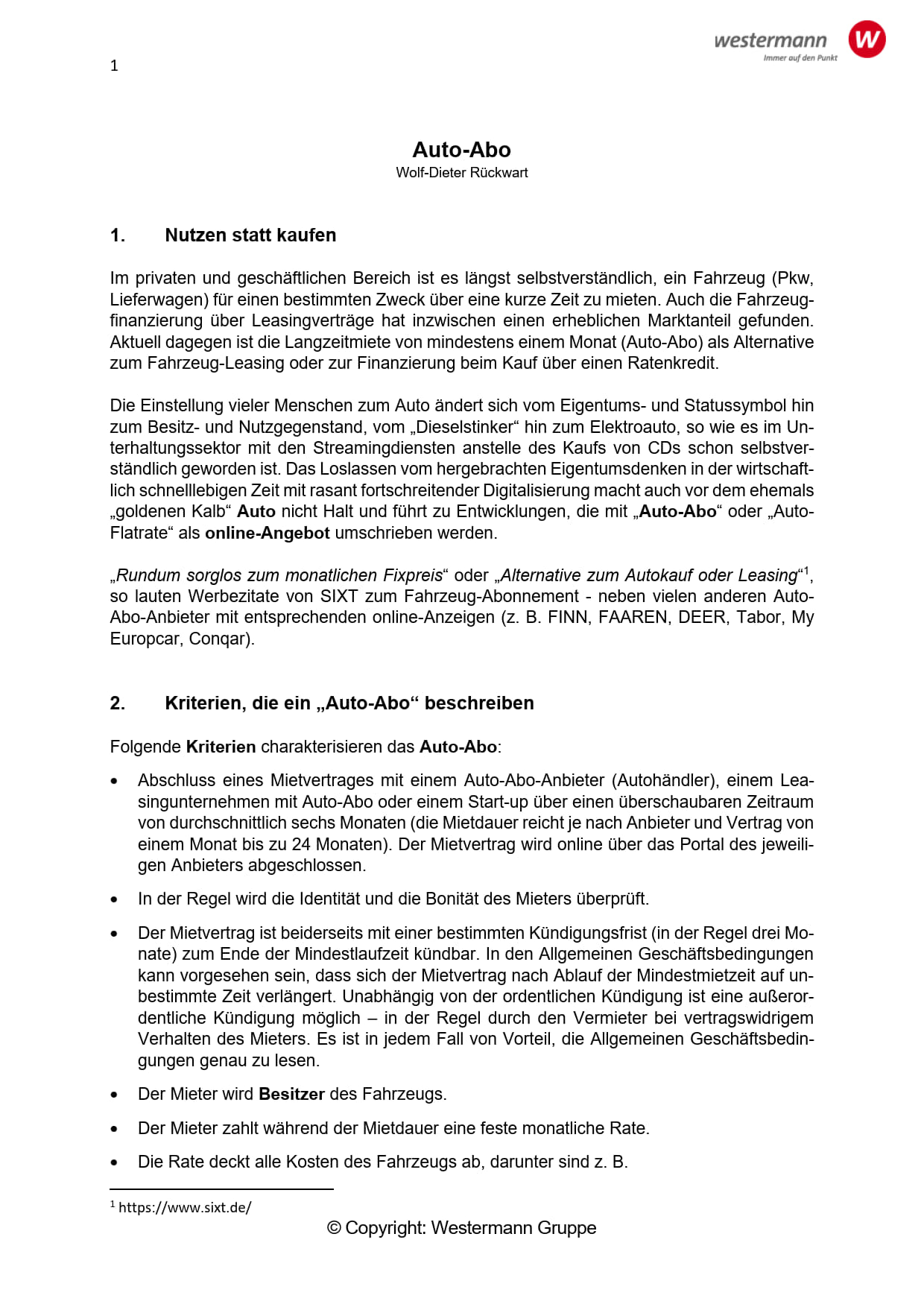 Beitrag Auto-Abo von Wolf-Dieter Rückwart zum Download