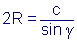 2R = c/sin(gamma)