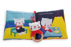 Mein erstes Stoffbuch mit Rassel und Holzbeißring. Kätzchen