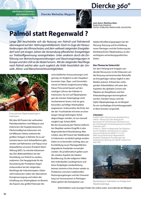 Arbeitsblatt Sek I: Palmöl statt Regenwald?