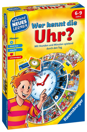 Wer kennt die Uhr? - Kinderspiel ab 6 Jahre - Mit Stunden und Minuten spielend durch den Tag
