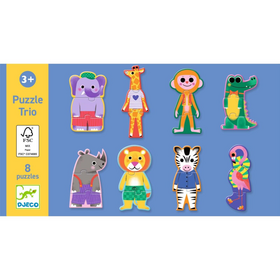 Lernspiel: Puzzle Trio - Savanne - Lernpuzzle ab 3 Jahren