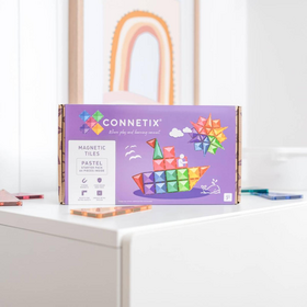 Connetix Magnetbausteine Pastel Starter Pack - Magnetisches Konstruktionsspielzeug - 64 Teile