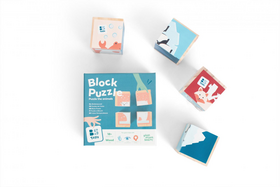 Block Puzzle - Niedliches 3D-Puzzle aus Holzklötzen mit Tiermotiven für Kleinkinder