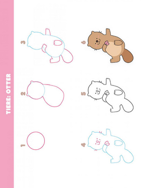 55 x Zeichnen – Kawaii: Dein Kartenset - 55 Karten mit Step by Step Anleitungen zu süßen Motiven | Zum Mitnehmen und Verschenken | Mit lustigen und motivierenden Sprüchen | Tipps und Tricks im Booklet