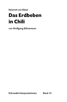 Schroedel Interpretationen - Heinrich von Kleist: Das Erdbeben in Chili