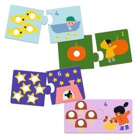 Lernspiel: Puzzle duo - Erste Zahlen - Lernpuzzle zum ersten Erlernen von Zahlen