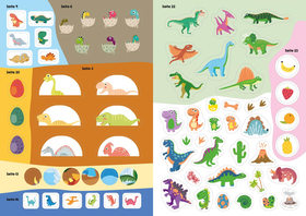 Mein bunter XXL-Ferienspaß: Dinos und Ritter – 3 Kreativbücher im Bundle - Rätseln, Malen, Stickern – für zu Hause und unterwegs