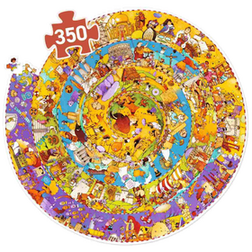 Wimmelpuzzle: Unsere Geschichte + Booklet - Die Spirale der Zeit, von der Urgeschichte bis zur Neuzeit - Puzzle mit 350 Teilen