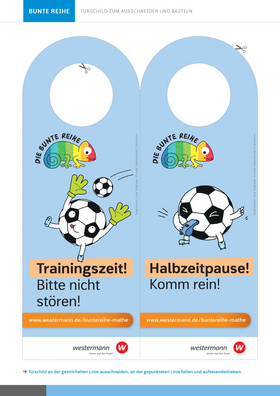 Mathe für Fußballfans: Bastelvorlage Türschild