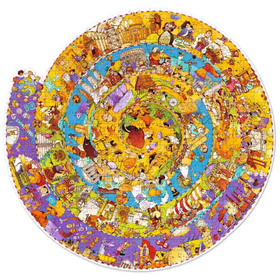 Wimmelpuzzle: Unsere Geschichte + Booklet - Die Spirale der Zeit, von der Urgeschichte bis zur Neuzeit - Puzzle mit 350 Teilen