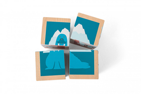 Block Puzzle - Niedliches 3D-Puzzle aus Holzklötzen mit Tiermotiven für Kleinkinder