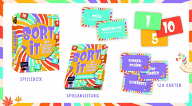 Kartenspiel: Sort it – Wer schlecht sortiert, verliert! - Das lustige Denkspiel ab 10 Jahren: Wie ästhetisch ist eigentlich eine Klobürste? Und wie nützlich ein Kaktus?