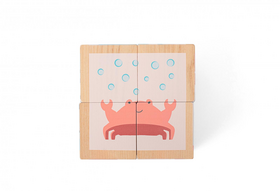 Block Puzzle - Niedliches 3D-Puzzle aus Holzklötzen mit Tiermotiven für Kleinkinder