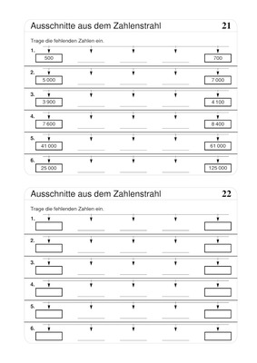 Zahlenstrahl 4 Klasse Arbeitsblätter - abckiddo