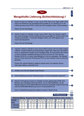 Test: Mangelhafte Lieferung (Schlechtleistung) I: Verlage Der ...