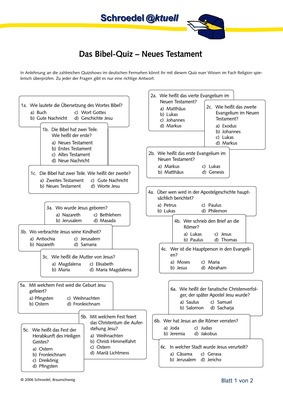 Das Bibel Quiz Neues Testament Ein Quiz Zum Neuen Testament Ab Klasse 8 Verlage Der Westermann Gruppe