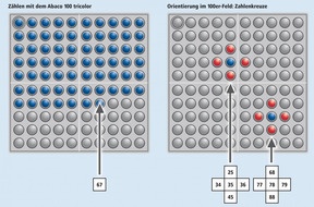 Zählen mit dem Abaco 100 tricolor & Orientierung im 100er-Feld: Zahlenkreuze
