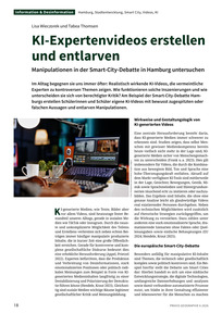 Produktabbildung zu KI-Expertenvideos erstellen und entlarven - Manipulationen in der Smart-City-Debatte in Hamburg untersuchen
