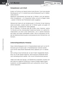 Produktabbildung zu Themenwelt der Zahl: 1x1-Blumen - Kommentar - Monatsspecial Mai 2015