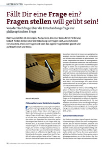 Produktabbildung zu Fällt dir eine Frage ein? Fragen stellen will geübt sein! - Von der Sachfrage über die Entscheidungsfrage zur philosophischen Frage