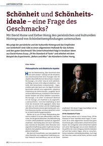 Produktabbildung zu Schönheit und Schönheitsideale – eine Frage des Geschmacks? - Mit David Hume und Esther Honig den persönlichen und kulturellen Hintergrund von Schönheitsempfindungen untersuchen