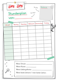 Produktabbildung zu LUPE - Stundenplan für den Ganztag