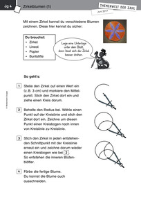 Produktabbildung zu Themenwelt der Zahl: Zirkelblumen - Kopiervorlagen - Monatsspecial Juni 2017