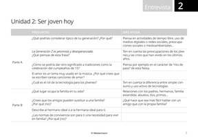 Beispielkarte Interview Unidad 2