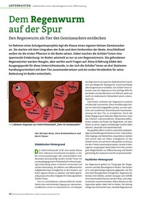Produktabbildung zu Dem Regenwurm auf der Spur - Den Regenwurm als Tier des Gemüseackers entdecken
