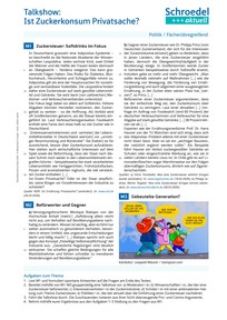 Produktabbildung zu Talkshow: Ist Zuckerkonsum Privatsache? - - Politik / Fächerübergreifend ab Klasse 8