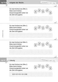 Produktabbildung zu Themenwelt der Zahl: Aufgabe der Woche 07/2019 - Zahlen und Operationen: Ziffern passend zu Zahlen kombinieren und addieren (ZR bis 100)