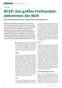 Produktabbildung zu RCEP: Das größte Freihandelsabkommen der Welt - Eine Herausforderung für den europäischen Wirtschaftsraum?