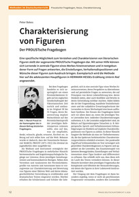 Produktabbildung zu Charakterisierung von Figuren - Der PROUSTsche Fragebogen