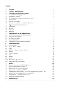 Sprachschatzkiste: Inhaltsverzeichnis